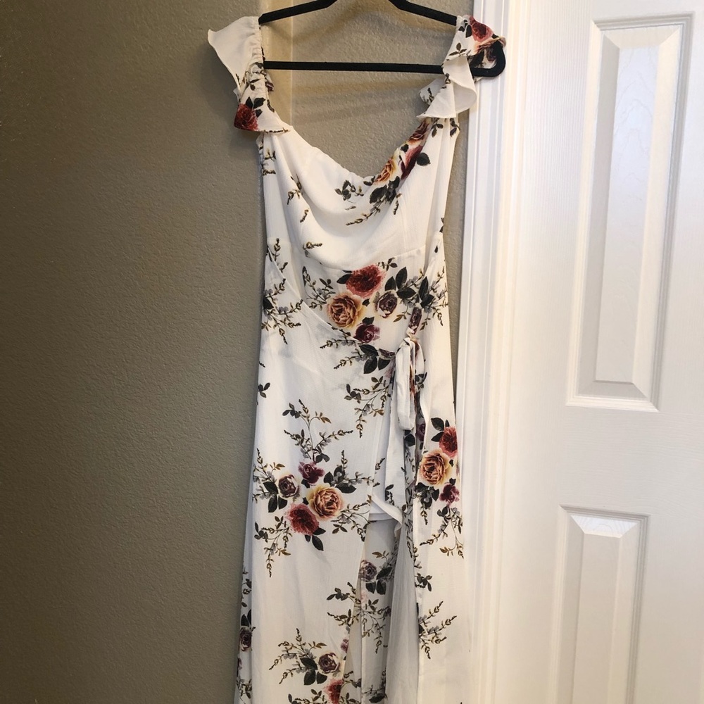 Floral off the shoulder dress from ooh la luxe.